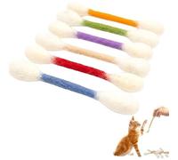 Cotton Swabs Cat Toys with Catnip, 6 Pk Durable Giant Kitten Chew Sticks, for Indoor Boredom, Durable Dental Teething Ropes, Big Interactive Felt Kitty Kicker Play Lover Gift Accessories (Multicolor)