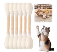 Cotton Swabs Cat Toys with Catnip, 6 Pk Giant Kitten Chew Sticks, Interactive Felt Kitty Kicker Toy Sticks, Durable Dental Teething Ropes for Indoor Cats Boredom Exercise Play Anxiety Digestive Aid
