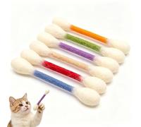 Cotton Swabs Cat Toys with Catnip,6 Pk Soft Interactive Giant Q Tip Cat Toy,Durable for Chew, Organic Catnip for Anxiety & as Digestive Aid,The ideal gift for cat lovers (Colorful 6-pack)