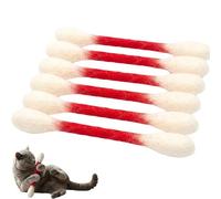 Cotton Swabs Cat Toys with Catnip, 6pack Durable Durable Cotton Swab Cat Toy, Interactive Teething Sticks and Kicker Toys for Cats (red)
