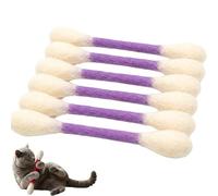 Cotton Swabs Cat Toys with Catnip, 6pack Durable Durable Cotton Swab Cat Toy, Interactive Teething Sticks and Kicker Toys for Cats (purple)