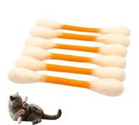 Cotton Swabs Cat Toys with Catnip, 6pack Durable Durable Cotton Swab Cat Toy, Interactive Teething Sticks and Kicker Toys for Cats (orange)