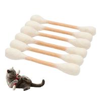 Cotton Swabs Cat Toys with Catnip, 6pack Durable Durable Cotton Swab Cat Toy, Interactive Teething Sticks and Kicker Toys for Cats (beige)