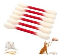 Cotton Swabs Cat Toys with Catnip, 6PCS Durable Giant Kitten Chew Sticks for Indoor Anxiety Digestive,Durable Dental Teething Stick,Interactive Felt Kitty Gift for Boredom Accessories (Red)