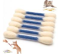 Cotton Swabs Cat Toys with Catnip,Durable Big Kitten Chew Dental Teething Ropes Giant,Interactive Felt Kitty Kicker Toy Sticks for Anxiety Digestive Aid Lover Gift,Natural Catnip Attraction (Blue)