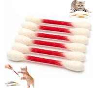 Cotton Swabs Cat Toys with Catnip,Durable Big Kitten Chew Dental Teething Ropes Giant,Interactive Felt Kitty Kicker Toy Sticks for Anxiety Digestive Aid Lover Gift,Natural Catnip Attraction (Red)