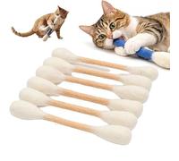 Cotton Swabs Cat Toys with Catnip,Durable Big Kitten Chew Dental Teething Ropes,Interactive Felt Kitty Kicker Toy,Soft Cute Boredom Exercise,for Cat Lovers Gifts (Brown)
