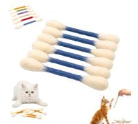 Cotton Swabs Cat Toys With Catnip, Interactive Felt Kitty Kicker Toy, Durable Dental Teething Stick,For Play Anxiety Digestive Aid Lover Gift 6pk Giant Kitten Chew Sticks (Blue)