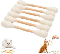 Cotton Swabs Cat Toys with Catnip,Interactive Felt Kitty Kicker Toy Sticks for Boredom Exercise Play Anxiety Digestive Aid Lover Gift (Beige)