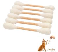 Cotton Swabs Cat with Catnip, 6 Pk Giant Kitten Chew Sticks, Durable Dental Teething Ropes for Indoor Boredom, Big Interactive Felt Kitty Kicker Play Lover Gift Accessories (Beige)