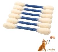 Cotton Swabs Cat with Catnip, 6 Pk Giant Kitten Chew Sticks, Durable Dental Teething Ropes for Indoor Boredom, Big Interactive Felt Kitty Kicker Play Lover Gift Accessories (Sky Blue)