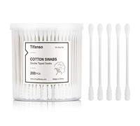 Cotton Swabs, Tifanso 200 Count Natural Double Tipped Organic Cotton Bubs, Cruelty-Free Cotton Swabs, Chlorine-Free Hypoallergenic (White)