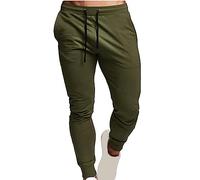 Cotton Sweatpants for Mens - Grey Sports Pants Athletic Fit Jogging Bottoms Cuffed Ribbed Activewear Trousers Stretch Track Pants Gym Training Pant Elasticated Waist Drawstring Trousers XXXL