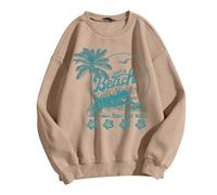 Cotton Sweatshirts for Women UK Christmas Jumpers Funny Knit Jumper Vintage Clothes Military Jacket Women Happy Hoodie Silver Tops for Women UK Winter Coat Women （Khaki, L
