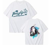 Cotton T-shirt Dua Lipa Printed T-shirt O Neck Short Sleeve Shirt Hip Hop Singer Fan Gift Men Women Oversized Streetwear T-shirt XS-3XL-White||XS