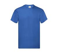 Cotton T-shirt Fruit of the Loom Original Bleu 2XL