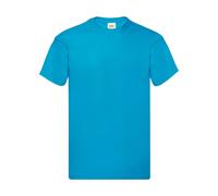 Cotton T-shirt Fruit of the Loom Original Bleu L