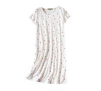 Cotton T Shirt Nighties For Women Uk - Ladies Nightwear Plus Sizes 18/20 - Sleepwear Sets Cosypyjamas Shortie Pyjama Sleep Tshirt Nightshirt Cotton Cutepajamas Plus Size Nightdress White