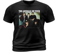 Cotton T Shirt The Animals on Tour Album John Steel Mick Gallagher Eric Burdon Black 3XL