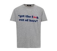 Cotton T-Shirt with Get the f**k.. Print M