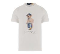 Cotton T-shirt with Polo Bear Print - male - Polo Ralph Lauren - Kids Short Sleeve T-Shirts - White - S - Kids S