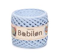 Cotton t-Shirt Yarn, 110 Yards / 100 Meters, Sky Blue Color, 5-7 mm Thickness, Ribbon Yarn, Perfect Skein of Jersey Yarn, Home Decor Yarn