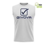 Cotton tank top Givova Sponsor Logo big Blanc S