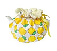 Cotton Tea Cozy, Garden Vintage Teapot Cozies Dust Proof Insulated Tea Pot Cover Home Kitchen Table Decorative Accessories Tea Kettle Quilt for Hotel Restaurant Tea Party (Lemon)