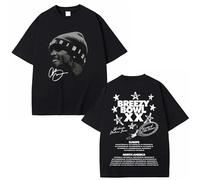 Cotton Tee Tops Chris Brown Breezy Bowl XX 2025 Tour T Shirt Fashion Hip Hop Vintage Short Sleeve T-Shirt Mens Women Summer XS-3XL-Black||x_s
