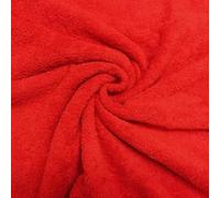 Cotton Terry Towelling 60" Fabric Plain Soft Double Sided Beach Bath Towel Fabric Sold per Half Metre and Metre (Metre 100cm x 150cm, Red)