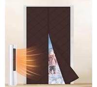 Cotton Thermal Insulated Door Curtain Magnetic, Fit Door Size 31"x85", Thermal Door Cover Garage Door Insulation Kit Insulated Screen For Front Doorway Kitchen Living Room Divider(Coffee,210x200cm)