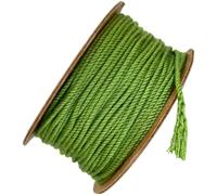 Cotton Thread Macrame Cord, Twisted Soft Craft Rope on Paper Spool, Light Green Solid Color for DIY Jewelry Making, Bead Stringing, Tassels, Art Projects, and Home Decor