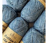 Cotton to The Core Knit & Crochet Heather Yarn, Soft for Babies, 6 skeins, 780 metres/300 Grams, DK Light Worsted Gauge #3 (Jean Blue)