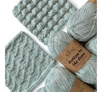 Cotton to The Core Speckled Soft Baby Yarn for Crocheting, 6-Pack (810Yds / 300G), Free Patterns - Size 3 DK Light Worsted Weight Cotton Yarn for Knitting - Pastel Green