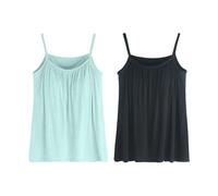 Cotton Tops for Women Women's Vest Top with Built in Bra Uk Plus Size Loose Fit Summer Adjustable Spaghetti Strap Camisole Sleeveless Support Padded Lightweight Soft Vests for Workout