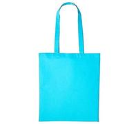 Cotton Tote Bag, Lightweight Medium Reusable Grocery Shopping Cloth Bags, Suitable for DIY, Advertising, Promotion, Giveaway, Activity (Turquoise)