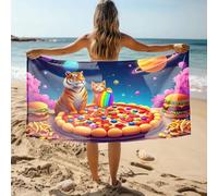 Cotton Towels Space Cats Feasting On Cosmic Pizza Bath Towel Bath Towels Set White Hand Towels For Bathroom