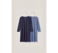 Cotton Traders 2 Pack Fleece Nightdresses In Navy Navy 10-12