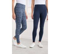 Cotton Traders 2 Pack Of Leggings In Navy Navy 10