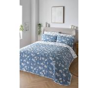 Cotton Traders Blossom Bedspread In Mid Blue Mid Blue One Size