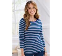 Cotton Traders Cosy-Up Long Sleeve Boat Neck Top In Cobalt Cobalt 14