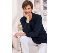 Cotton Traders Cutest Cable Collared Tunic Jumper In Navy Navy 20