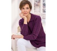 Cotton Traders Cutest Cable Collared Tunic Jumper Red 8