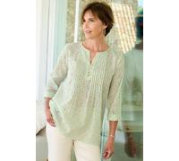 Cotton Traders Embroidered Pintuck Blouse In Light Green Light Green 18