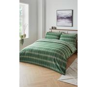Cotton Traders Fraser Check Brushed Cotton Duvet Set In Green Green Double