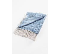 Cotton Traders Henley Small Cotton Throw In Mid Blue Mid Blue One Size