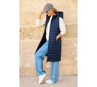 Cotton Traders Longline Quilted Gilet In Navy Navy 8