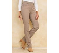Cotton Traders Magic Comfort Straight Leg Twill Jeans 29" (74Cm) Inside Leg In Camel Camel 16