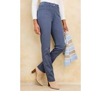 Cotton Traders Magic Comfort Straight Leg Twill Jeans 29" (74Cm) Inside Leg In Mid Blue Mid Blue 22