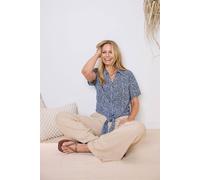 Cotton Traders Printed Tie-Waist Blouse In Mid Blue Mid Blue 22